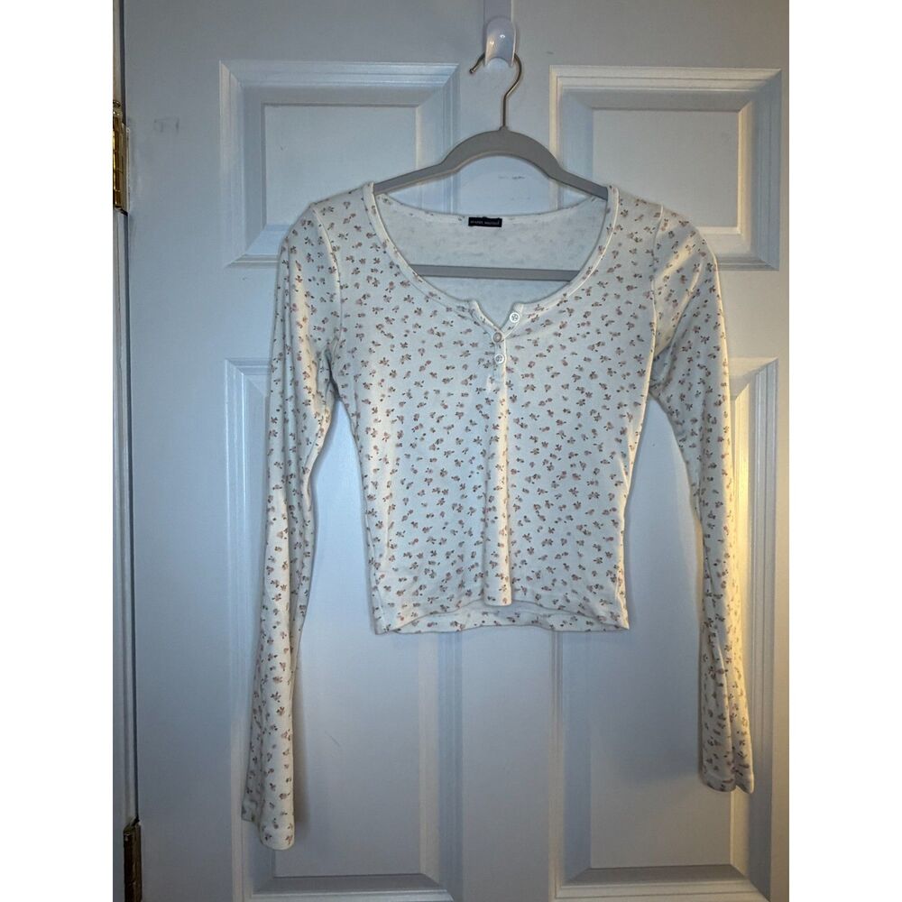 Coquette Floral Fairycore Brandy Melville Henley Long Sleeve